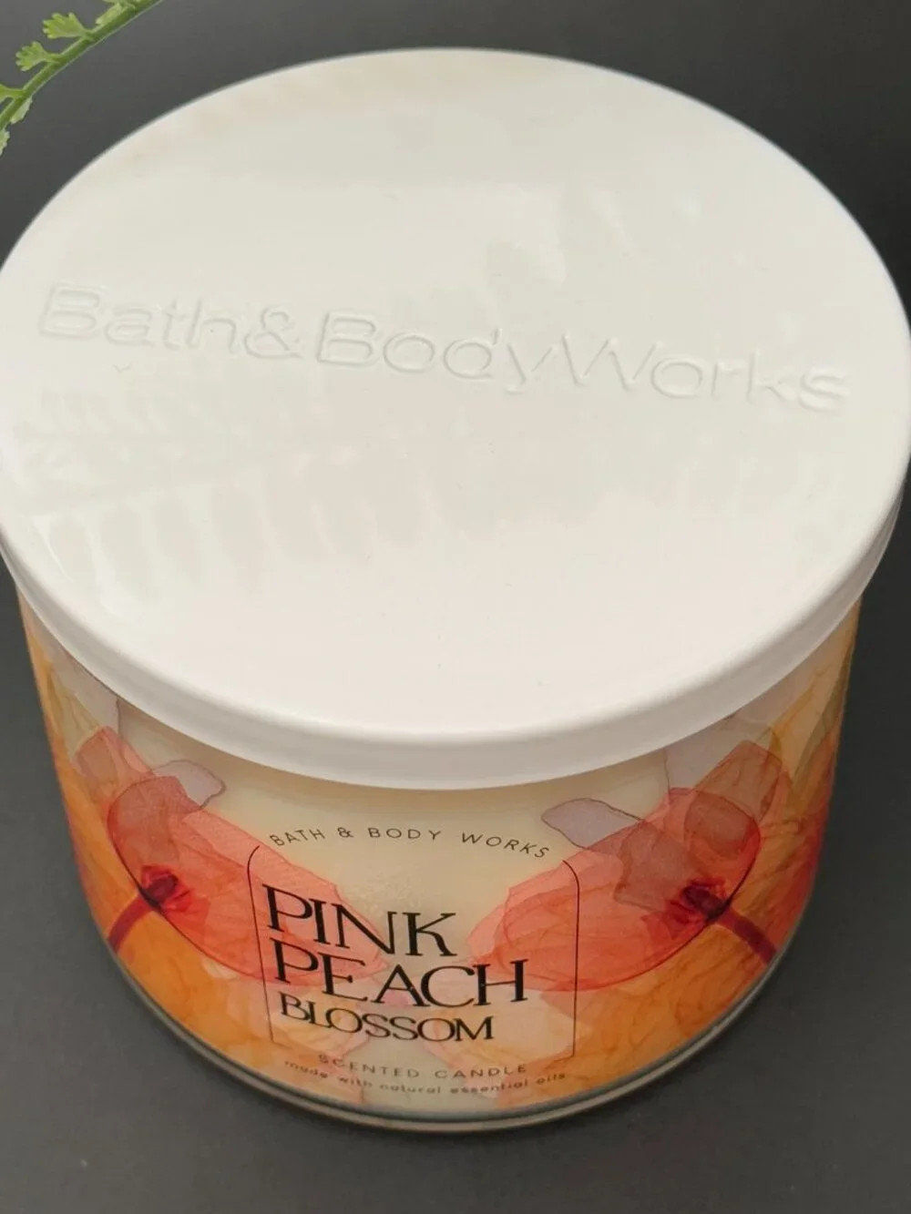 BBW Pink Peach Blossom Bath & Body Works 3 Wick Candle